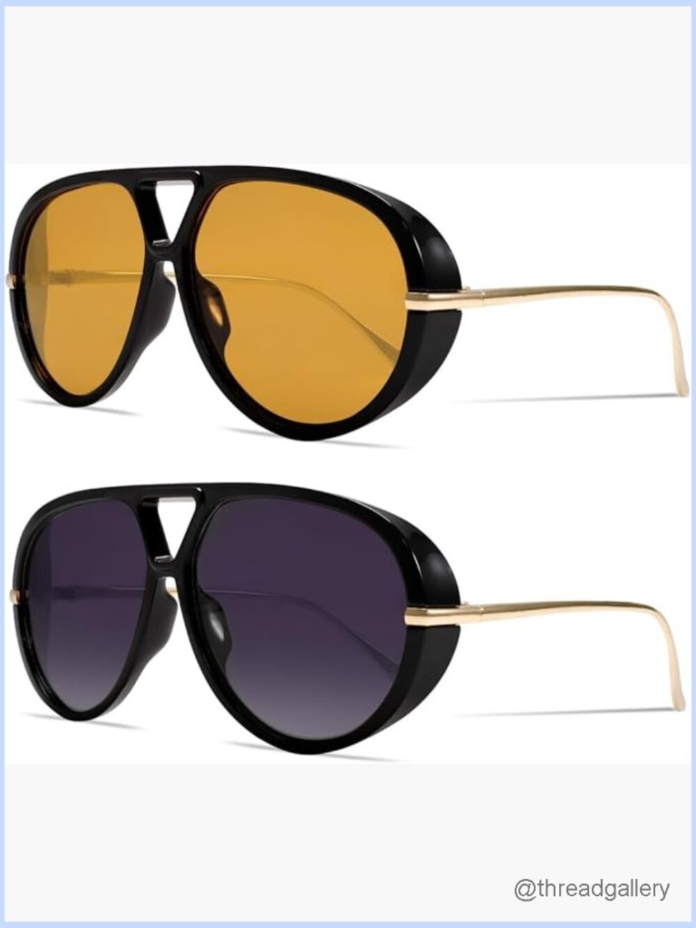 Retro Oversized Metal Aviator Sunglasses UV Protection Unisex